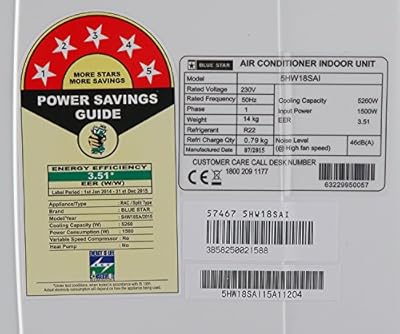 Blue Star 5HW18SA1 1.5 Ton 5 Star Split AC