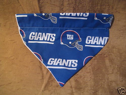 Dog Scarf/Bandana Size Large Made from New York Giants Fabric