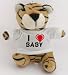 Plüsch Tiger Schlüsselhalter mit T-shirt mit Aufschrift Ich liebe Baby