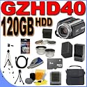 JVC Everio GZ-HD40 120GB Hard Drive HDD 10x Optical Zoom Digital Camcorder BigVALUEInc Accessory Saver 8GB BP815 Battery/Rapid Charger Filter/Lens Bundle + MORE