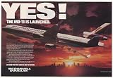 1987 McDonnell Douglas MD-11 Jet Aircraft Launched Print Ad