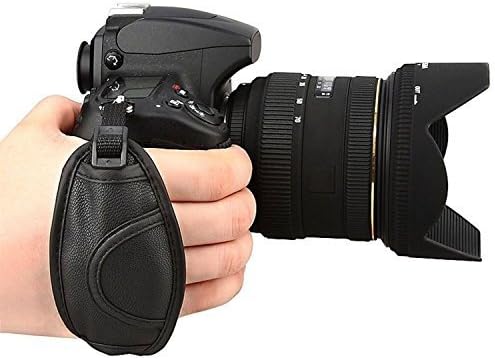 Ocean Best® Leather Hand Grip Wrist Strap Adjustable Suitable for Nikon D4s D4 Df D5000 D5100 D7100 D7000 D3300 D3200 D90 (Black)