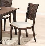 Set of 2 Dining Chairs Contemporary Espresso Finish Review