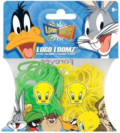 Hit Entertainment Licensed Logo Loomz Filler Loom Bands &amp; 2 Charm Pack - Disney, DC Comics &amp; More! (Looney Tunes - Tweety) by Logo Loomz