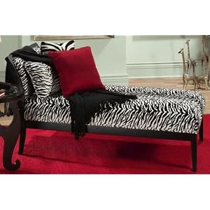 Safari Chaise Lounge, 32Hx62W, BLK and WHT JCQRD by Home Decorators Collection
