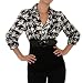 AGB Women's Ruffle Me Up Beautifully Printed Top With Knit Bodice And Slim Belt