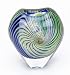 Murano Glass Rainbow Heart Swirls Glass Art Vase Image