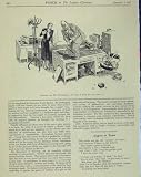 1937 HUMOROUS OFFICE SCENE MAN GOLF TABLE HAT OLD PRINT