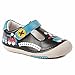 Momo Baby Boys First Walker/Toddler Train T-Strap Leather Shoes