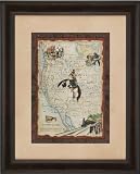 Green Frog Art Framed Art, Western States Map