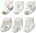 Carter's Unisex-Baby Newborn Soft Animal Socks, Multi, 12-24/Medium Months (Pack of 6)