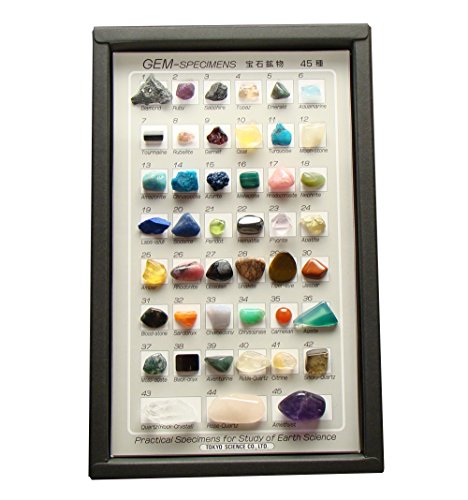 ジェムストーン 宝石鉱物45種 ルーペ付 45種 解説付き