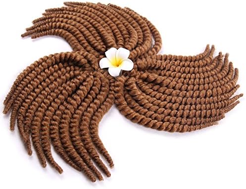 HLSK Hair Havana Mambo Twist Synthetic Crochet Braids Bulk Hair Extension 12" (6 Pack, #27-Honey Blonde)