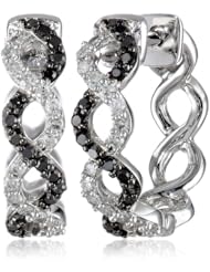 White-Gold Black and White Diamond Earrings (0.33cttw, G-H Color, I1-I2 Clarity)