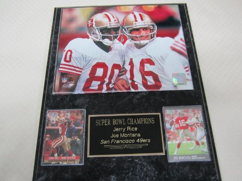 Joe Montana Jerry Rice San Francisco 49ers 2 Card Collector Plaque