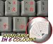 JAPANESE HIRAGANA KEYBOARD STICKERS WITH RED LETTERING ON TRANSPARENT BACKGROUND