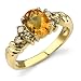 Breathtaking Splendor 1.36 cts Oval Checkerboard Cut Citrine Diamond Ring 14Kt Yellow Gold