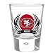 San Francisco 49ers 2 oz Round Shot Glass Tribal Flames Officially Licensed Team Logo NFL Football