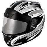 Fuel Full-Face Snowmobile Helmet - Graphic Silver/ Black (L)