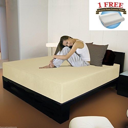 9-Inch TWIN XL Memory Foam Mattress with 4" of Medium-Firm Visco Elastic Memory Foam with 1 Free GEL Pillow