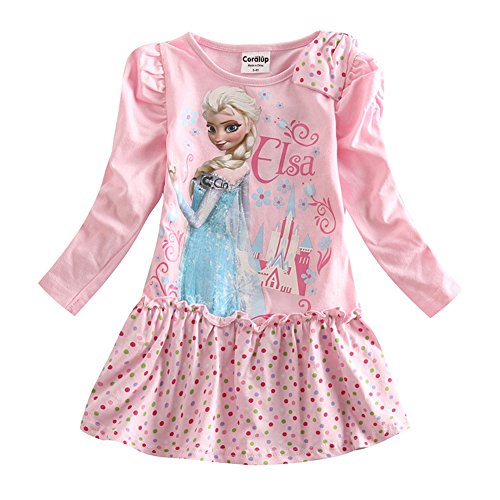 Clearance Sale Coralup Little Girls Long Sleeve Skirt Cotton Dress
