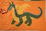 Dragons and Knights Twin Size Quilt with 1 Matching Pillow Sham