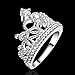 Fashion Beautiful Jewelry New Silver Crystal Princess Crown Fine Ring