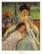 Young Mother Sewing by Mary Cassatt 21x27