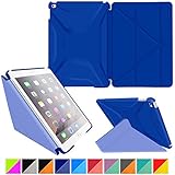 roocase iPad Air 2 Case - Origami 3D iPad Air 2 2014 Slim Shell Case Smart Cover with Sleep / Wake [Features Landscape, Portrait, Typing Stand] for Apple iPad Air 2 (2014) 6th Generation Latest Model, Palatinate Blue / Aruba Blue