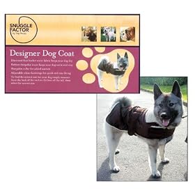 (Snuggle Factor) Designer Dog Coat Medium 14-16" (Brown/Fleece)