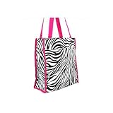 Zebra Print Shopping Bag Tote in Choice of Trim Colors