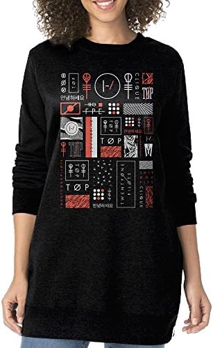 Twenty One Pilots Rectangles Women Long Sleeve Crew-Neck Sweatshirt