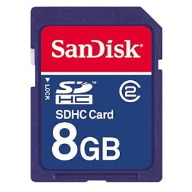 SanDisk 8 GB SDHC Class 2 Flash Memory Card SDSDB-8192-A11 (Retail Package)