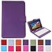 HDE Hard Leather Folding Folio Case Cover with Keyboard for 7' Tablet (Purple)