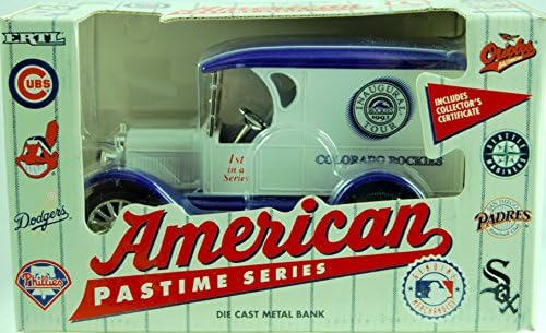 1993 - ERTl Compsny Inc - American Pastime Series - Colorado Rockies Die Cast Metal Bank - 1st in Series - Inaugural Tour - Collector Certificate - OOP / MIB - New - Rare - Collectible