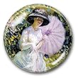 The Pink Parasol - Crystal Dome Paperweight