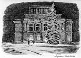 Radierung: Augsburg, Stadttheater