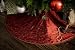 Classic Red Christmas Tree Skirt - Embroidered Taffeta