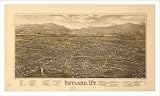 Historic Rutland, Vermont, c. 1885 (M) Panoramic Map Poster Print Reprint Giclee