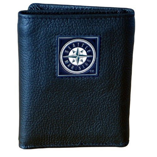 MLB Seattle Mariners Genuine Leather Tri-fold Wallet