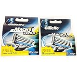 Gillette Mach3 Turbo 8 + 2 = 10 blades Brand New Blades / Cartridges 100% Genuine Product - 8+2 blades in pack