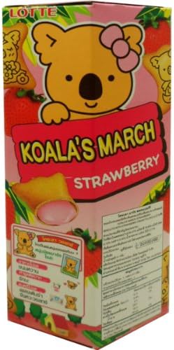 Lotte Koala's March Biscuits with Strawberry Cream Filling Snack Net Wt 41 G ( 1.44 Oz ) X 2 Boxes