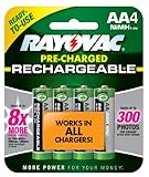 Rayovac Everyday-Use Low Self Discharge NiMH AA Size Batteries, 4 Pack