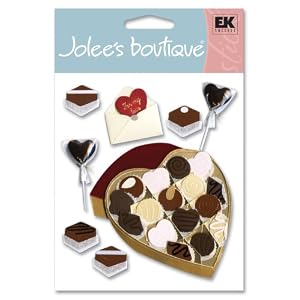 Jolees Boutique Valentine Themed Ornate Stickers, Chocolate Heart