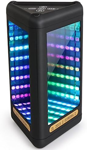 Portable Wireless Bluetooth Speakers with LED Lights Show, Lamhi 4.0 Mirror Speaker,10W Powerful Sound with AUX Jack,TF Card Slot,Voice Prompt for iPhone 6s Plus,6s, 7, Ipad Samsung,Tablets and More