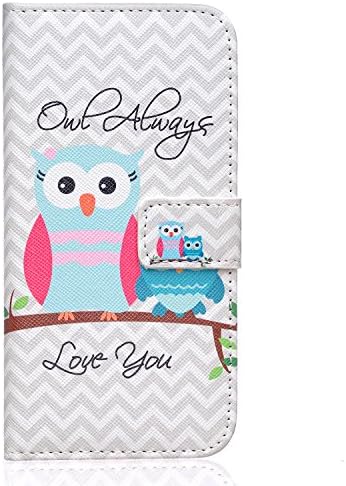 Galaxy S7 Wallet leather case, ESKK® Slim Fit Protective Cover with Kickstand Card Holder and ID Slots for Samsung Galaxy S7 Sweet Gift for Lovers family (Owl Always)