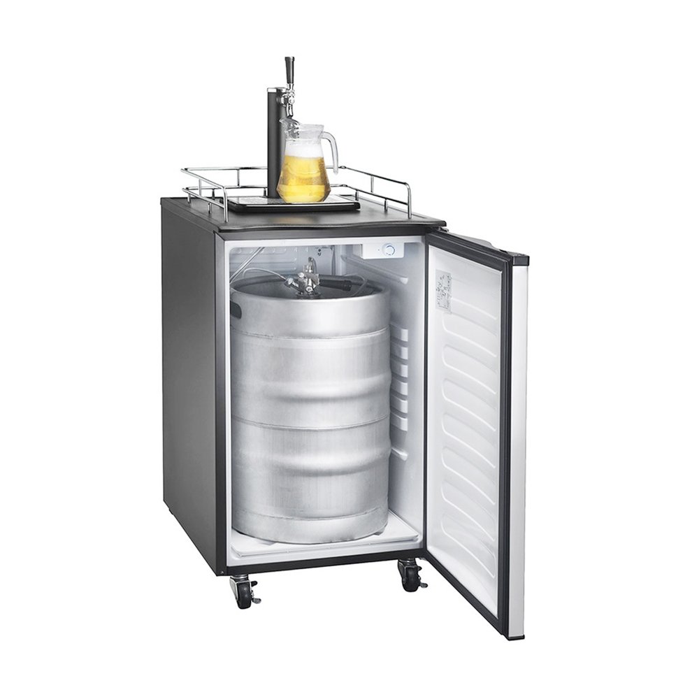 Kegerator Freestanding Full Keg Beer Fridge Dispenser LCD Temp Man Cave