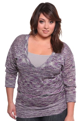 Lightweight deep V-neck purple v-neck sweater. Lightweight deep V-neck