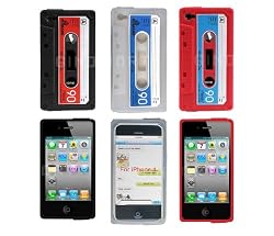 3pcs Classic Cassette Tape Silicone Case for Iphone 4 4g