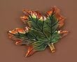 Autumn Maple Leaf Decorative Glass Thanksgiving Serving Platter 14"